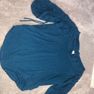 Free People Gathered Sleeves Top